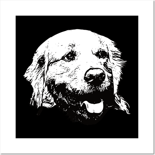 Golden Retriever - Golden Christmas Gifts Wall Art by DoggyStyles